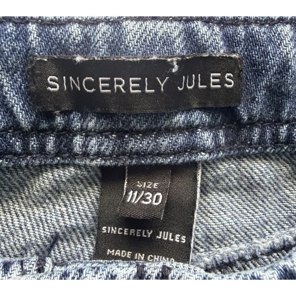 Sincerely Jules Wide Leg Jeans Women 11/30 Frayed Distressed Hem Baggy Loose Fit - Picture 3 of 10